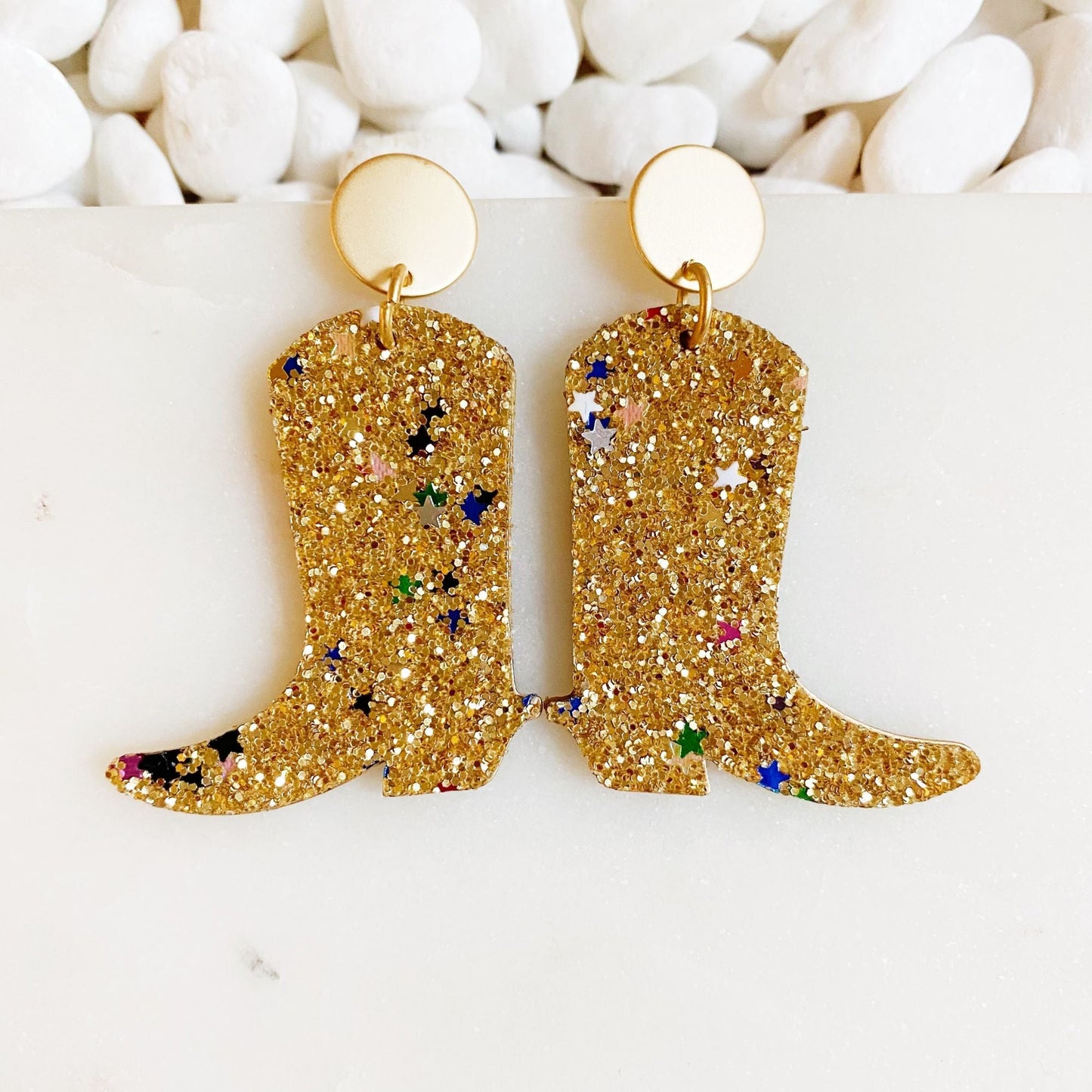 Glittered Up Cowgirl Earrings - Renee Lane Company