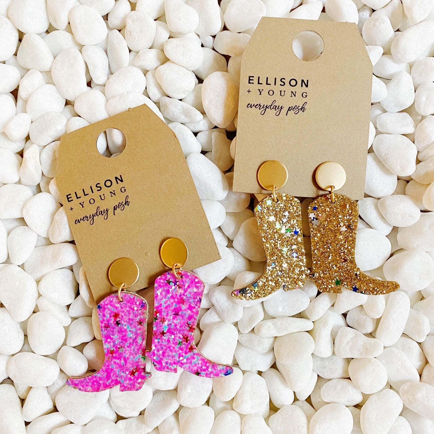 Glittered Up Cowgirl Earrings - Renee Lane Company