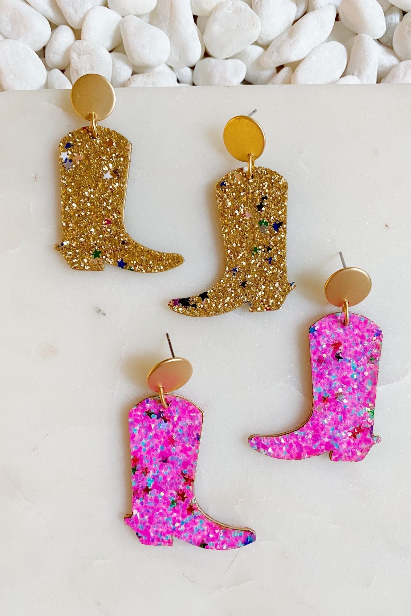 Glittered Up Cowgirl Earrings - Renee Lane Company