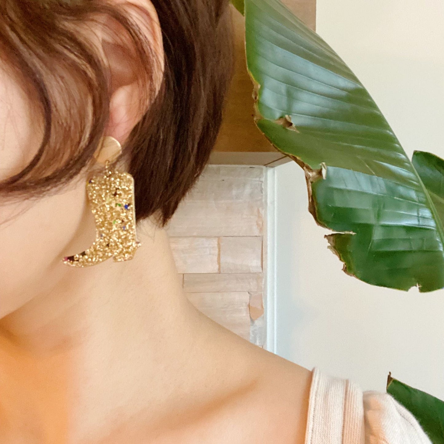 Glittered Up Cowgirl Earrings - Renee Lane Company