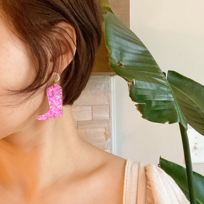 Glittered Up Cowgirl Earrings - Renee Lane Company