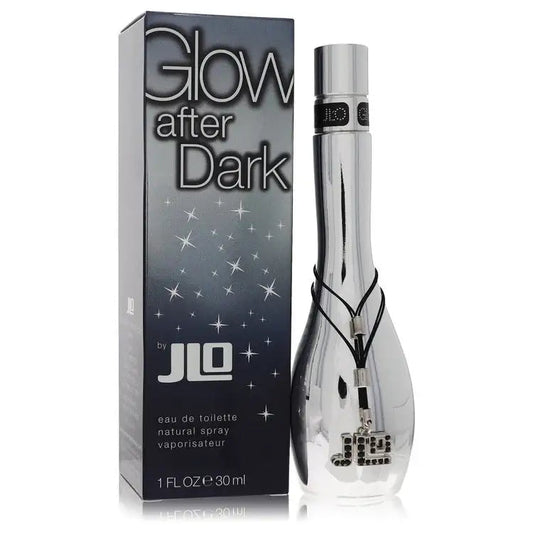 Women’s eau de toilette spray set: dark box beside clear glass bottle with silver cap