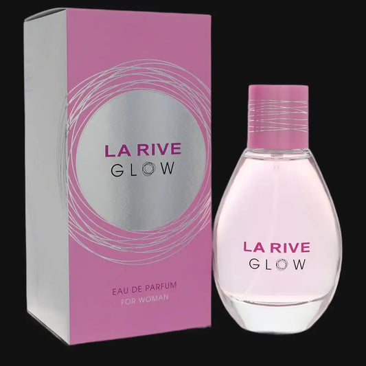 Women's Eau de Parfum bottle and box, La Rive Glow, pink label