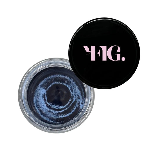 Glow Mask jar with dark lid and blue gel