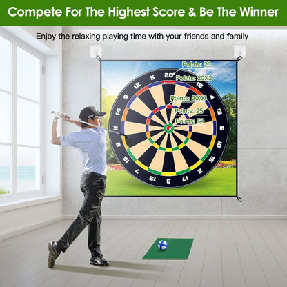 Golf Chipping Dart Game Mat Set With 20 Sticky Balls Ground Stakes Hanging Hooks Carrying Bag Indoor Outdoor Golf Hitting Training Game Mat For Kids Beginners - Renee Lane Company
