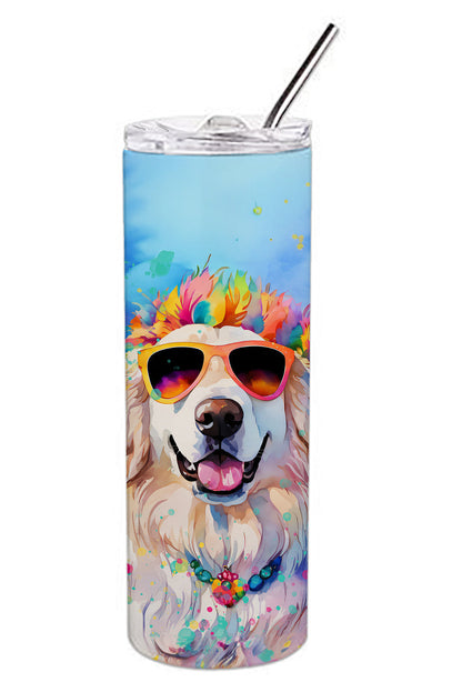 Great Pyrenees Hippie Dawg Stainless Steel Skinny Tumbler Vacuum Double Walled Reusable Insulated Tumbler Travel Cup for Coffee Cocktails Gift with Lid, 20 oz - Renee Lane Company