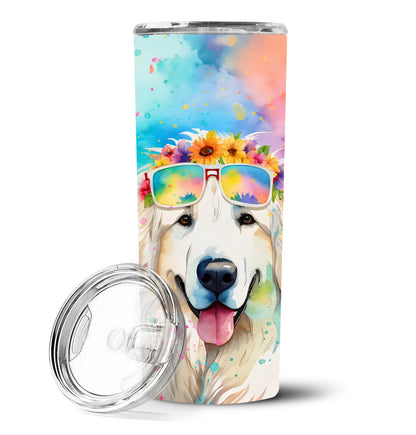 Great Pyrenees Hippie Dawg Stainless Steel Skinny Tumbler Vacuum Double Walled Reusable Insulated Tumbler Travel Cup for Coffee Cocktails Gift with Lid, 20 oz - Renee Lane Company