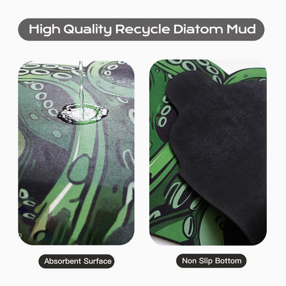 Green And Purple Cthulhu Rugs Water Absorbent Bath Mat Octopus Anime Rug Graphic Gothic Bathroom Rugs Fantasy Decorate, Non Slip Backing, Unique Gift & Decor for Gamers, 27x18 in - Renee Lane Company
