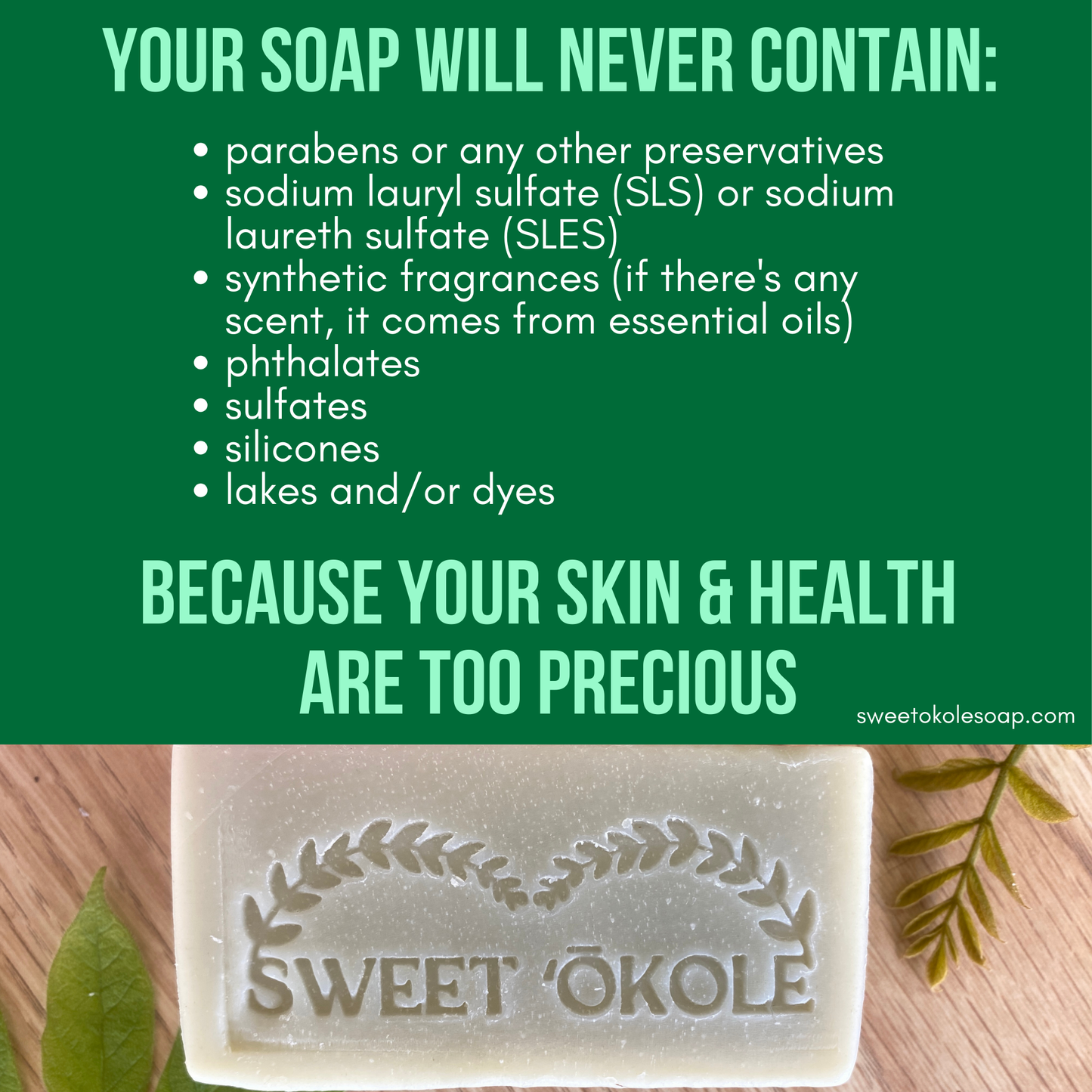 Green Clay & Rosemary Peppermint Soap, Crisp Scent Vegan Bar - Renee Lane Company