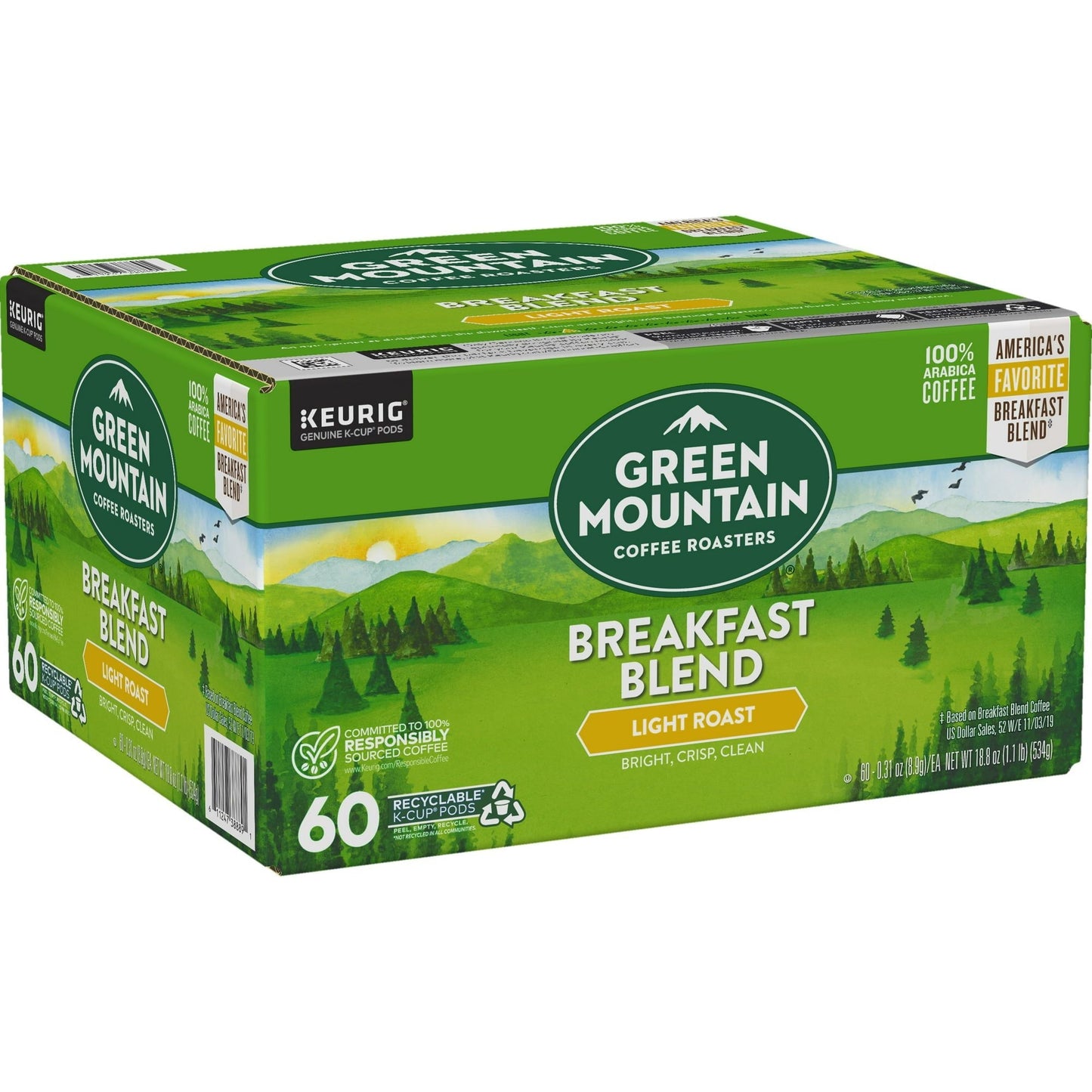 Green Mountain Coffee Breakfast Blend Single Serve K-Cup Pods, Light Roast Coffee, 60 Count - Renee Lane Company