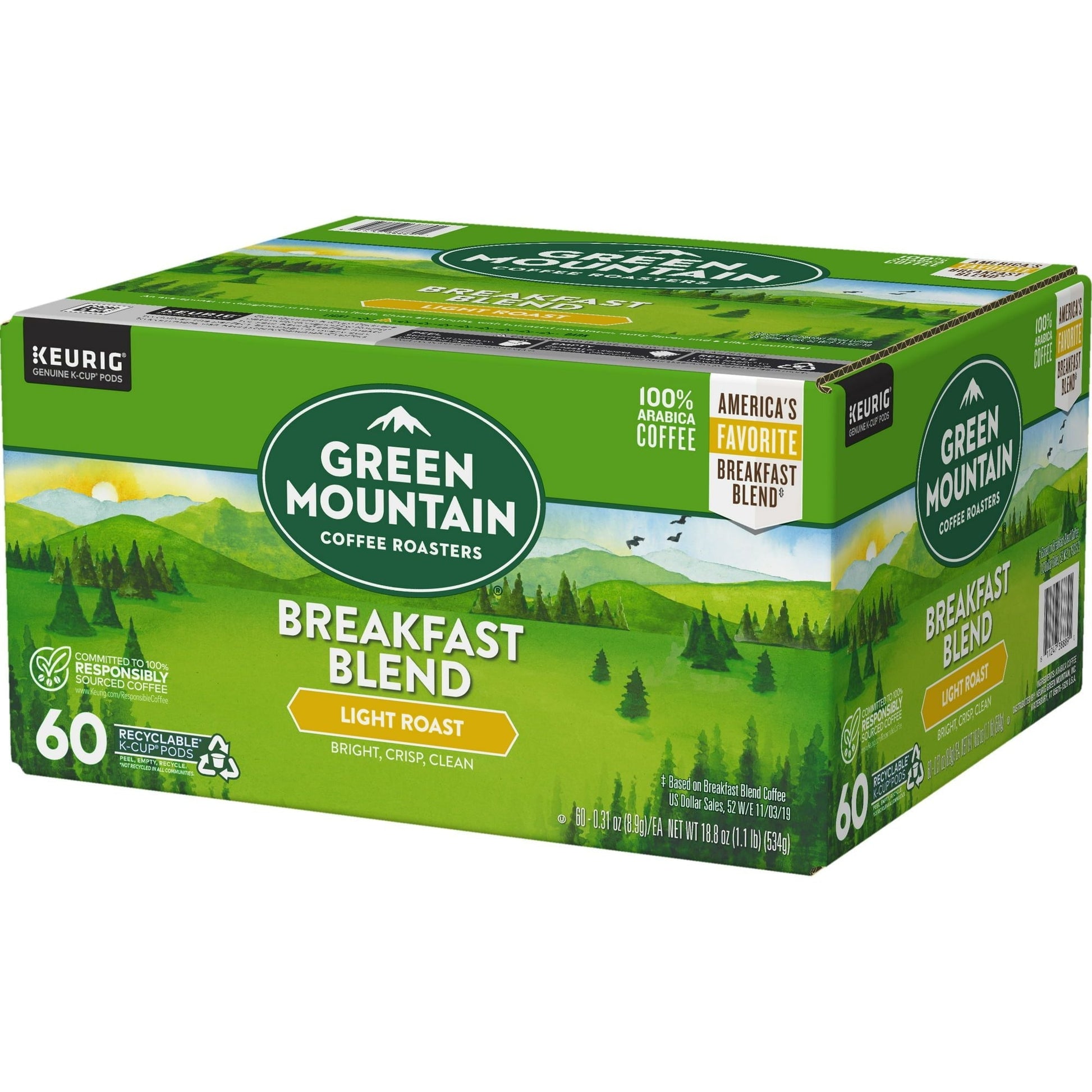 Green Mountain Coffee Breakfast Blend Single Serve K-Cup Pods, Light Roast Coffee, 60 Count - Renee Lane Company