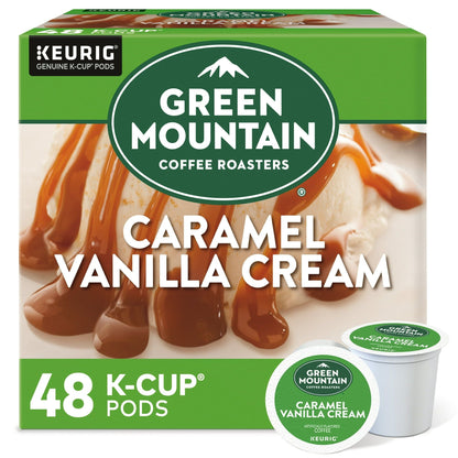 Green Mountain Coffee Caramel Vanilla Cream Keurig Single-Serve K-Cup pods, Light Roast Coffee, 48 Count - Renee Lane Company
