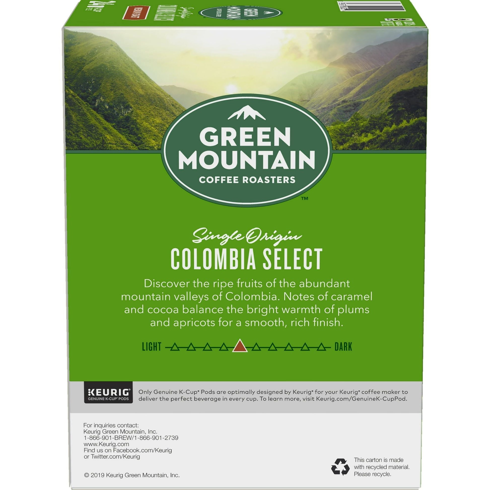 Green Mountain Coffee Colombia Select Fair Trade Certified K-Cup Pods, Medium Roast, 24 Count for Keurig Brewers - Renee Lane Company
