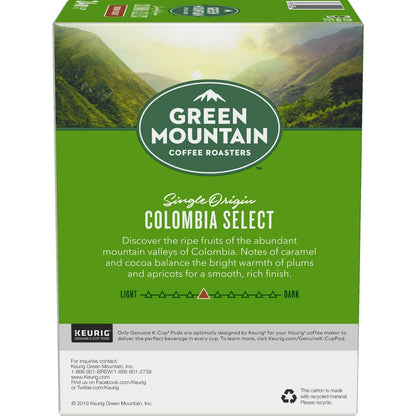 Green Mountain Coffee Colombia Select Fair Trade Certified K-Cup Pods, Medium Roast, 24 Count for Keurig Brewers - Renee Lane Company