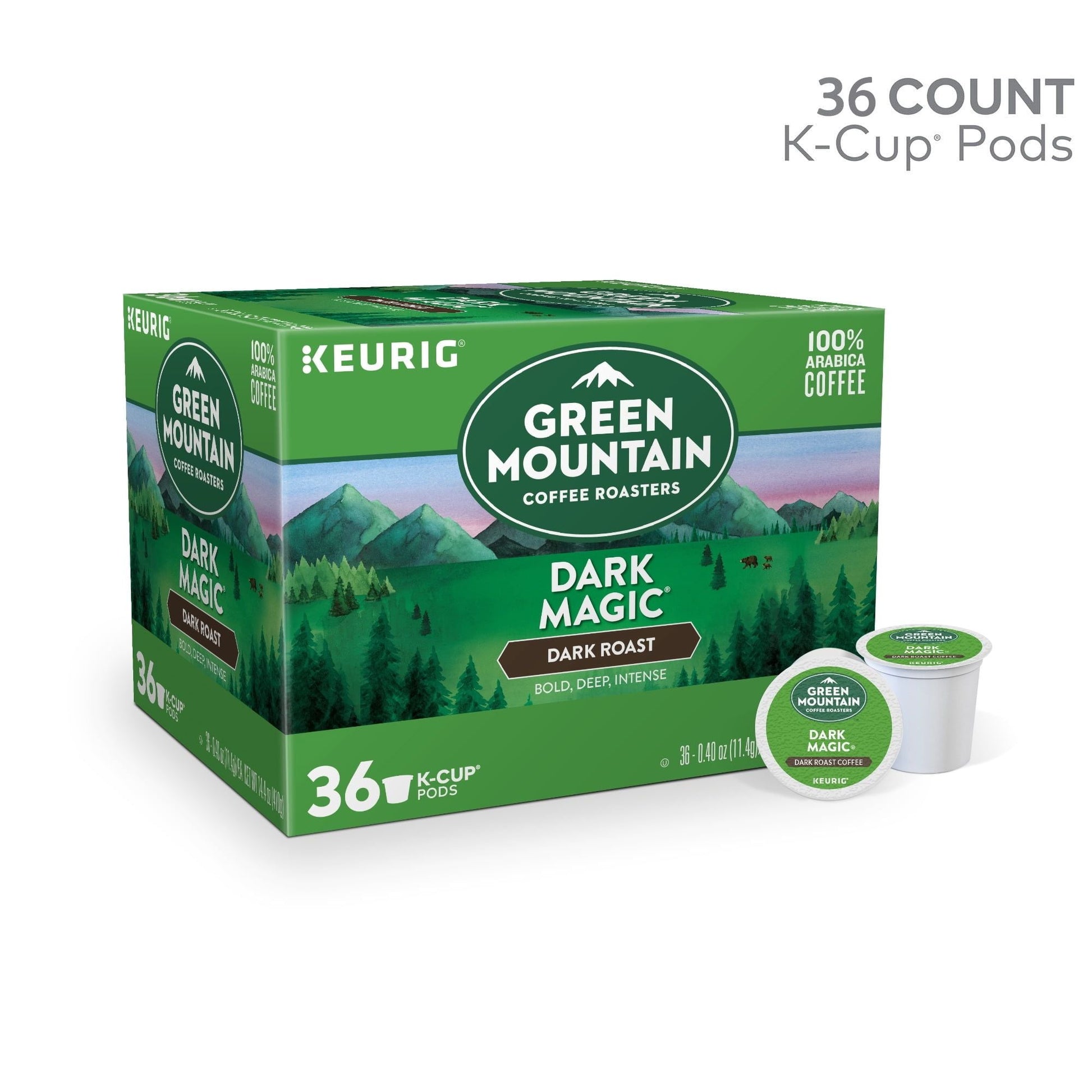 Green Mountain Coffee Dark Magic Keurig Single-Serve K-Cup pods, Dark Roast Coffee, 36 Count - Renee Lane Company