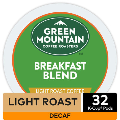Green Mountain Coffee Decaf Breakfast Blend K-Cup Pods, Light Roast, 32 Count for Keurig Brewers - Renee Lane Company