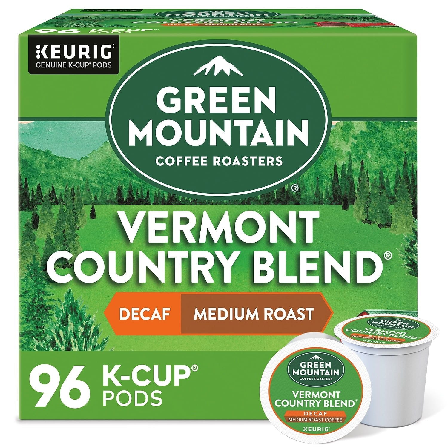Green Mountain Coffee, Decaf K-Cups, Vermont Country Blend, 24 Count - Renee Lane Company