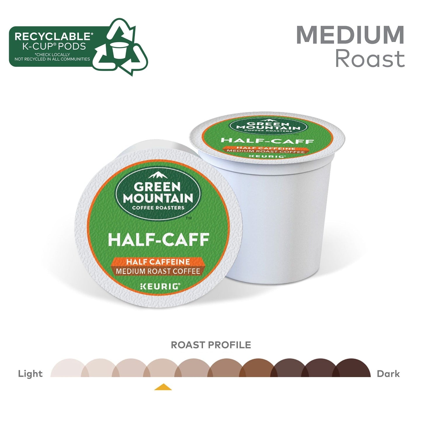 Green Mountain Coffee Half Caff Keurig Single-Serve K-Cup pods, Medium Roast Coffee, 48 Count - Renee Lane Company