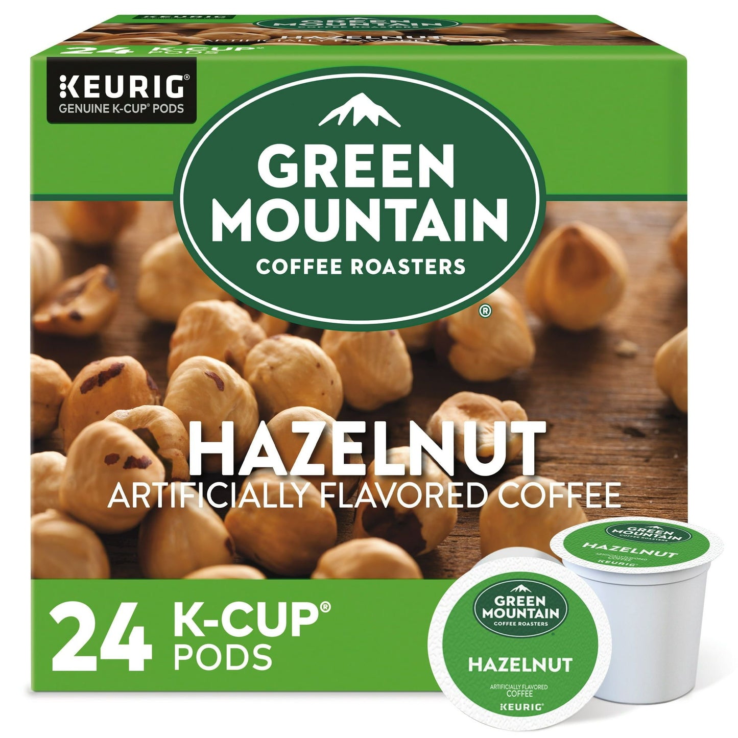 Green Mountain Coffee Hazelnut Flavored K-Cup Pods, Light Roast, 24 Count for Keurig Brewers - Renee Lane Company