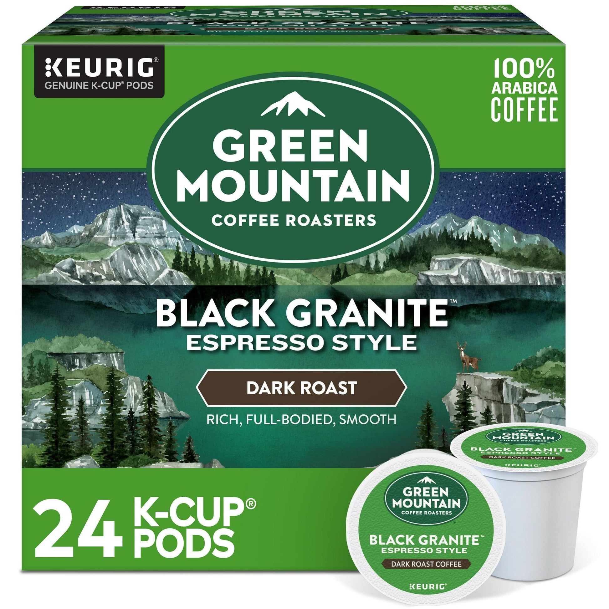 Green Mountain Coffee Roasters, Black Granite Dark Roast K-Cup Coffee Pods, 24 Count - Renee Lane Company
