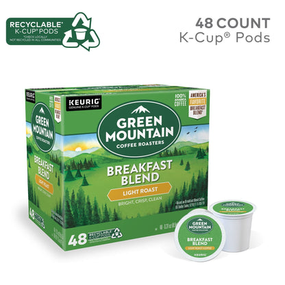 Green Mountain Coffee Roasters, Breakfast Blend Light Roast K-Cup Coffee Pods, 48 Count - Renee Lane Company