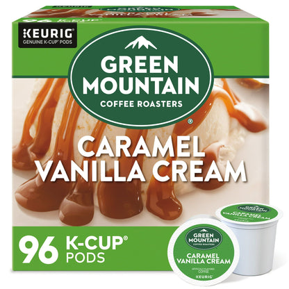 Green Mountain Coffee Roasters Caramel Vanilla Cream, Single Serve Keurig K-Cup Pods, Light Roast, 96 Count - Renee Lane Company
