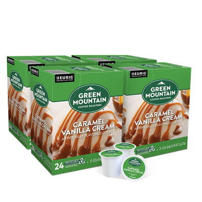 Green Mountain Coffee Roasters Caramel Vanilla Cream, Single Serve Keurig K-Cup Pods, Light Roast, 96 Count - Renee Lane Company