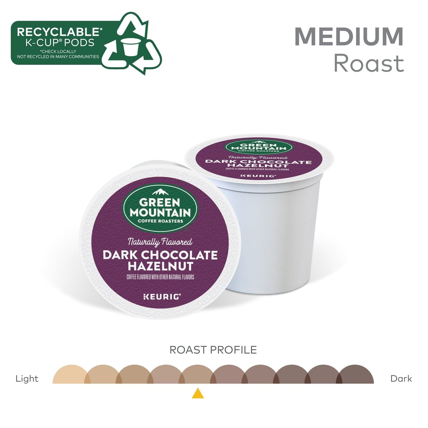 Green Mountain Coffee Roasters Dark Chocolate Hazelnut Coffee, Keurig Single Serve K-Cup Pods, 24 Count - Renee Lane Company