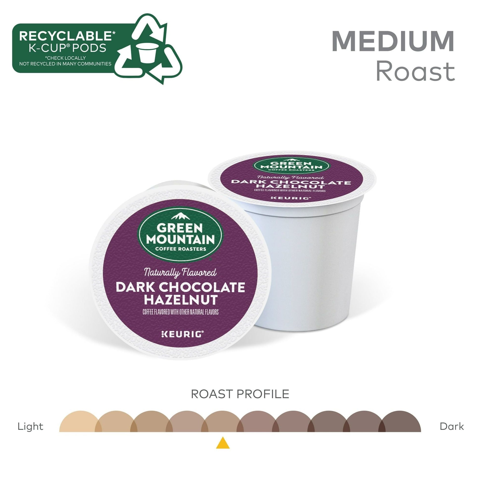 Green Mountain Coffee Roasters Dark Chocolate Hazelnut Coffee, Keurig Single Serve K-Cup Pods, 24 Count - Renee Lane Company