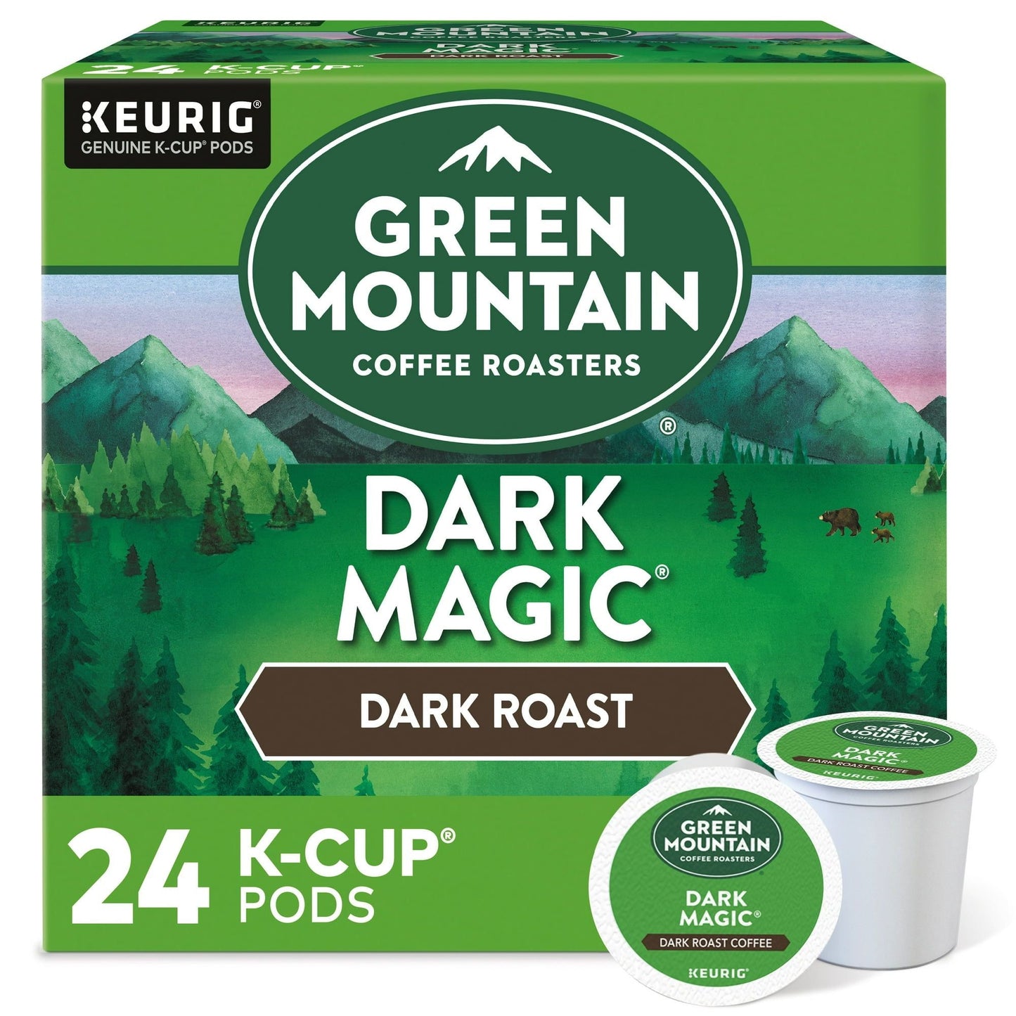 Green Mountain Coffee Roasters Dark Magic Coffee, Keurig Single-Serve K-Cup pods, Dark Roast, 24 Count - Renee Lane Company