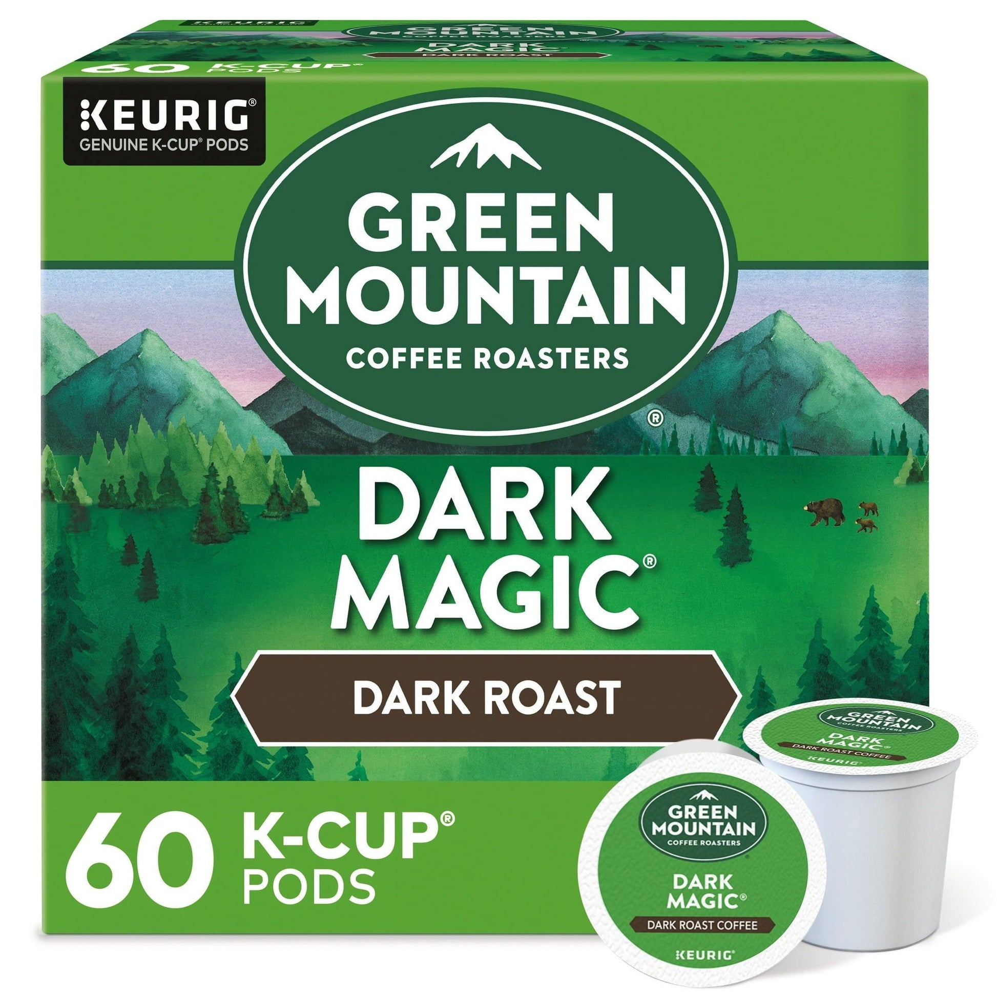 Green Mountain Coffee Roasters, Dark Magic Dark Roast K-Cup Coffee Pods, 60 Count - Renee Lane Company
