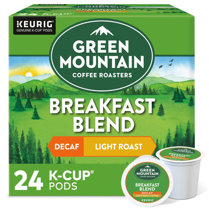 Green Mountain Coffee Roasters, Decaf Breakfast Blend Light Roast K-Cup Coffee Pods, 24 Count - Renee Lane Company
