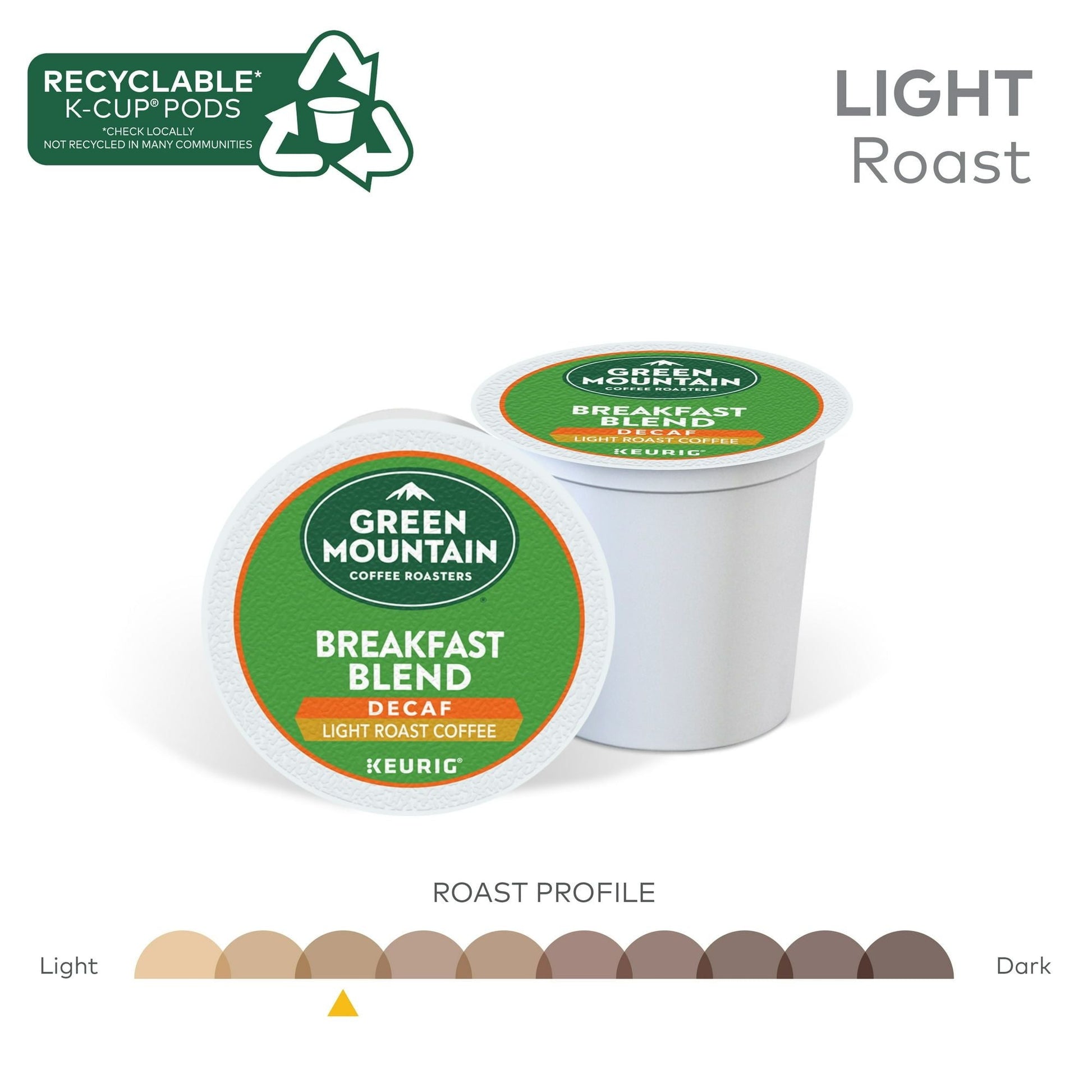 Green Mountain Coffee Roasters, Decaf Breakfast Blend Light Roast K-Cup Coffee Pods, 24 Count - Renee Lane Company