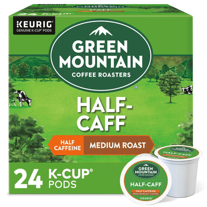 Green Mountain Coffee Roasters Half Caff Coffee, Keurig Single-Serve K-Cup pods, Medium Roast, 24 Count - Renee Lane Company