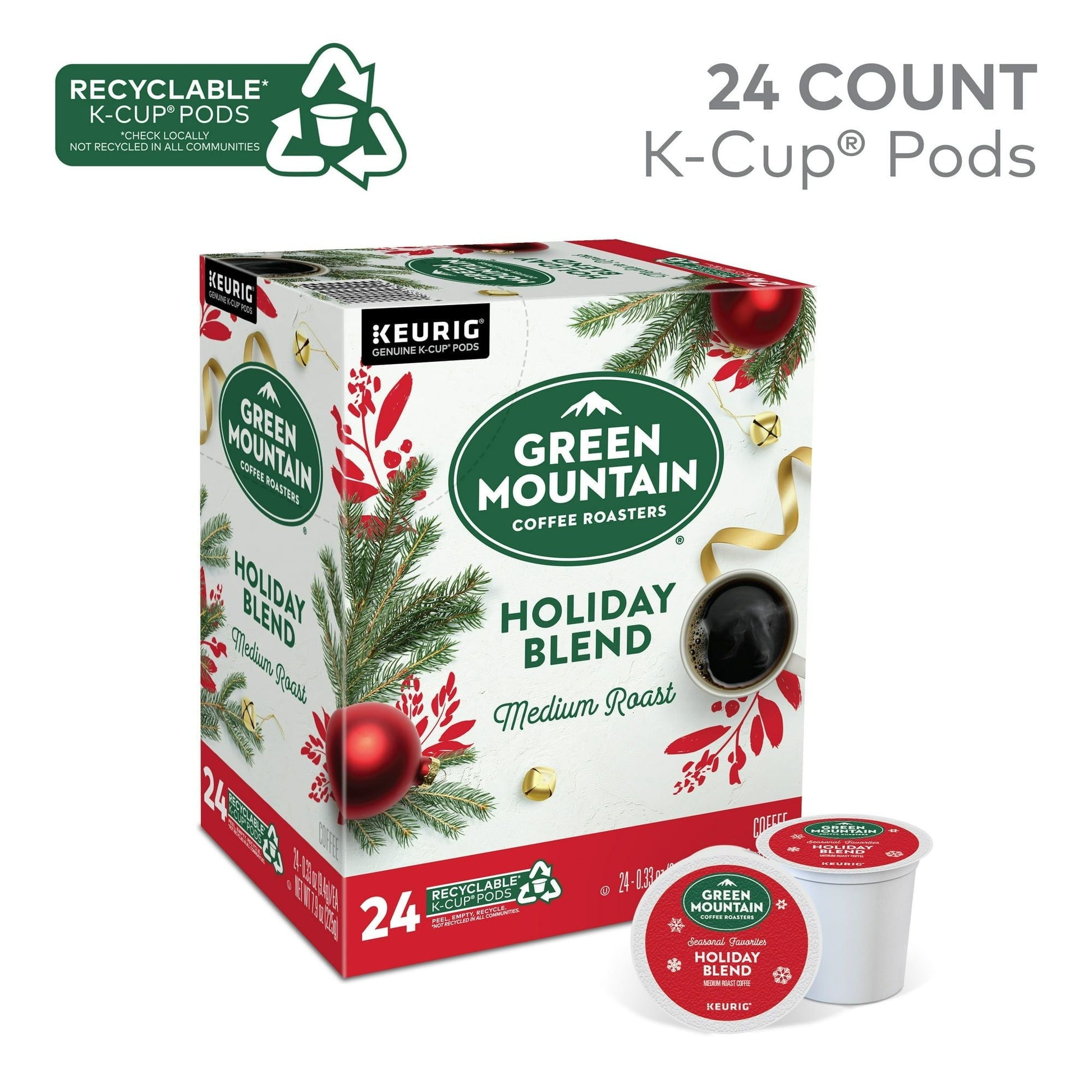 Green Mountain Coffee Roasters Holiday Blend, Keurig Single Serve K-Cup Pods, 24 Count - Renee Lane Company
