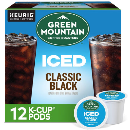 Green Mountain Coffee Roasters, ICED Classic Black Iced K-Cup Coffee Pods, 12 Count - Renee Lane Company