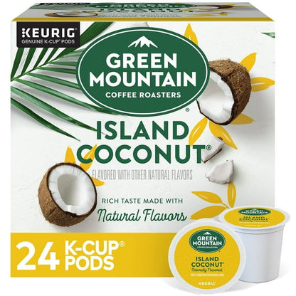 Green Mountain Coffee Roasters Island Coconut, Single-Serve Keurig K-Cup Pod, Flavored Light Roast Coffee, 24 Count (Pack Of 1) - Renee Lane Company