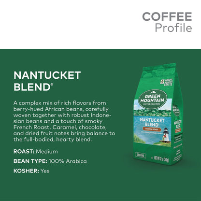 Green Mountain Coffee Roasters Nantucket Blend, Fair Trade, Medium Roast, Ground Coffee, 12 oz - Renee Lane Company