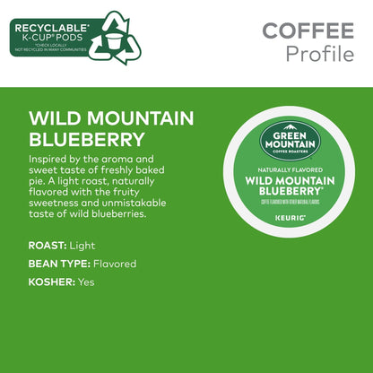 Green Mountain Coffee Wild Mountain Blueberry Keurig Single-Serve K-Cup pods, Light Roast Coffee, 24 Count - Renee Lane Company