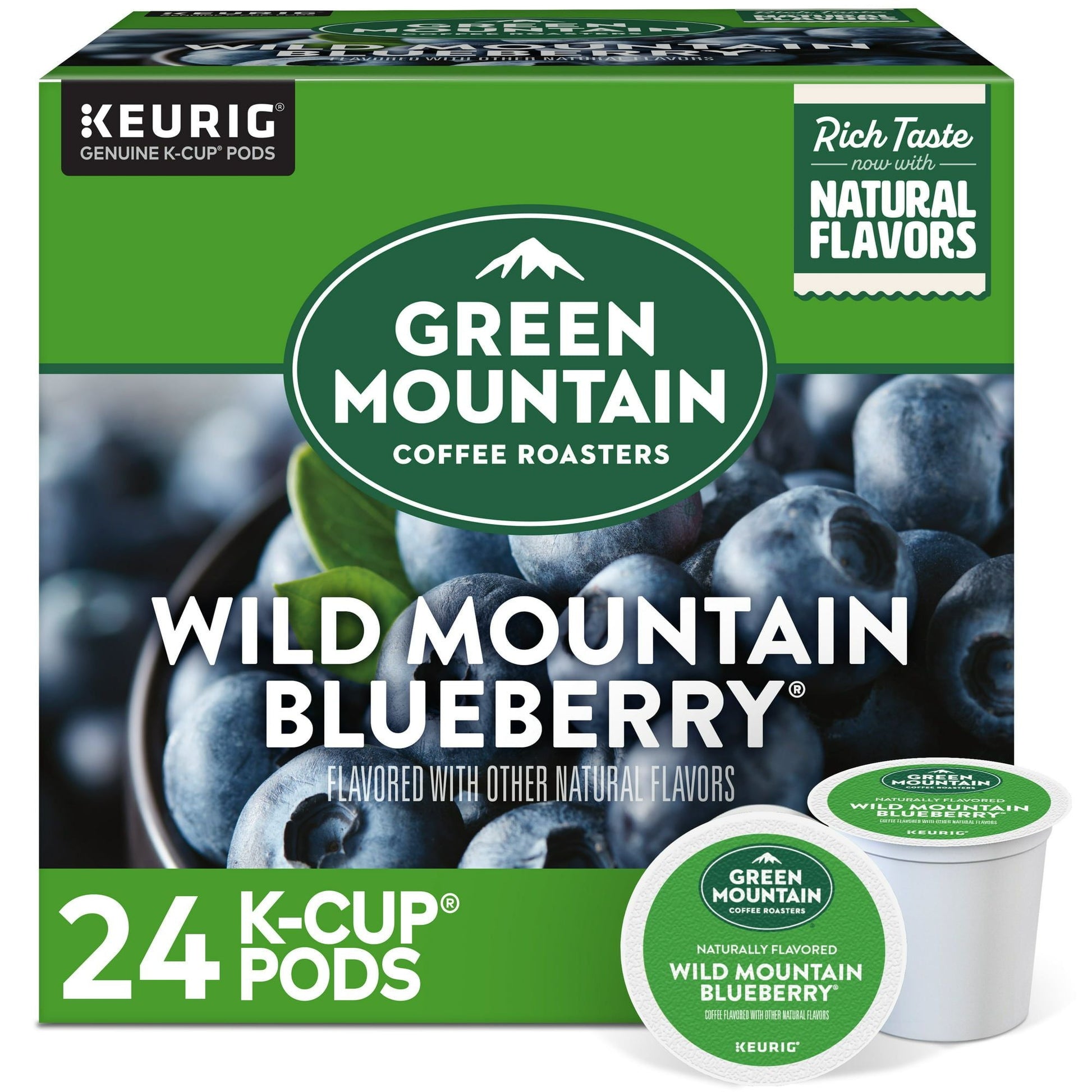 Green Mountain Coffee Wild Mountain Blueberry Keurig Single-Serve K-Cup pods, Light Roast Coffee, 24 Count - Renee Lane Company