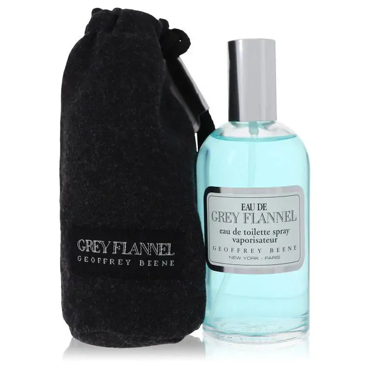 Men's eau de toilette spray bottle with black drawstring pouch, Geoffrey Beene