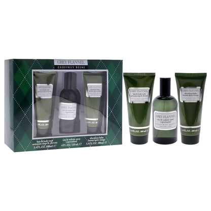 Grey Flannel by Geoffrey Beene for Men - 3 Pc Gift Set 4oz EDT Spray, 3.4oz After Shave Lotion, 3.4oz Hair and Body Wash - Renee Lane Company
