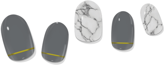 Grey & Gold Marble Gel Nail Wrap - Renee Lane Company