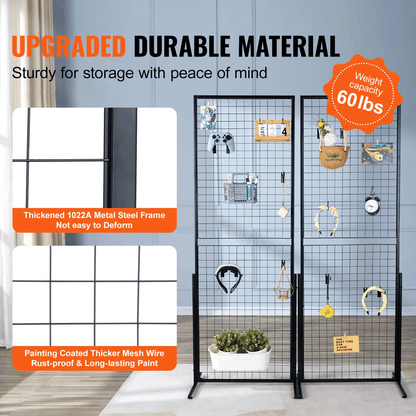 Grid Wall Panels Tower Wire Gridwall Display Racks Double Side Panels - Renee Lane Company