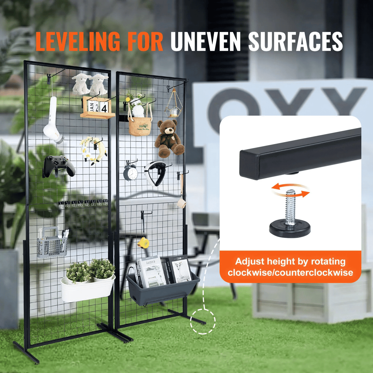 Grid Wall Panels Tower Wire Gridwall Display Racks Double Side Panels - Renee Lane Company