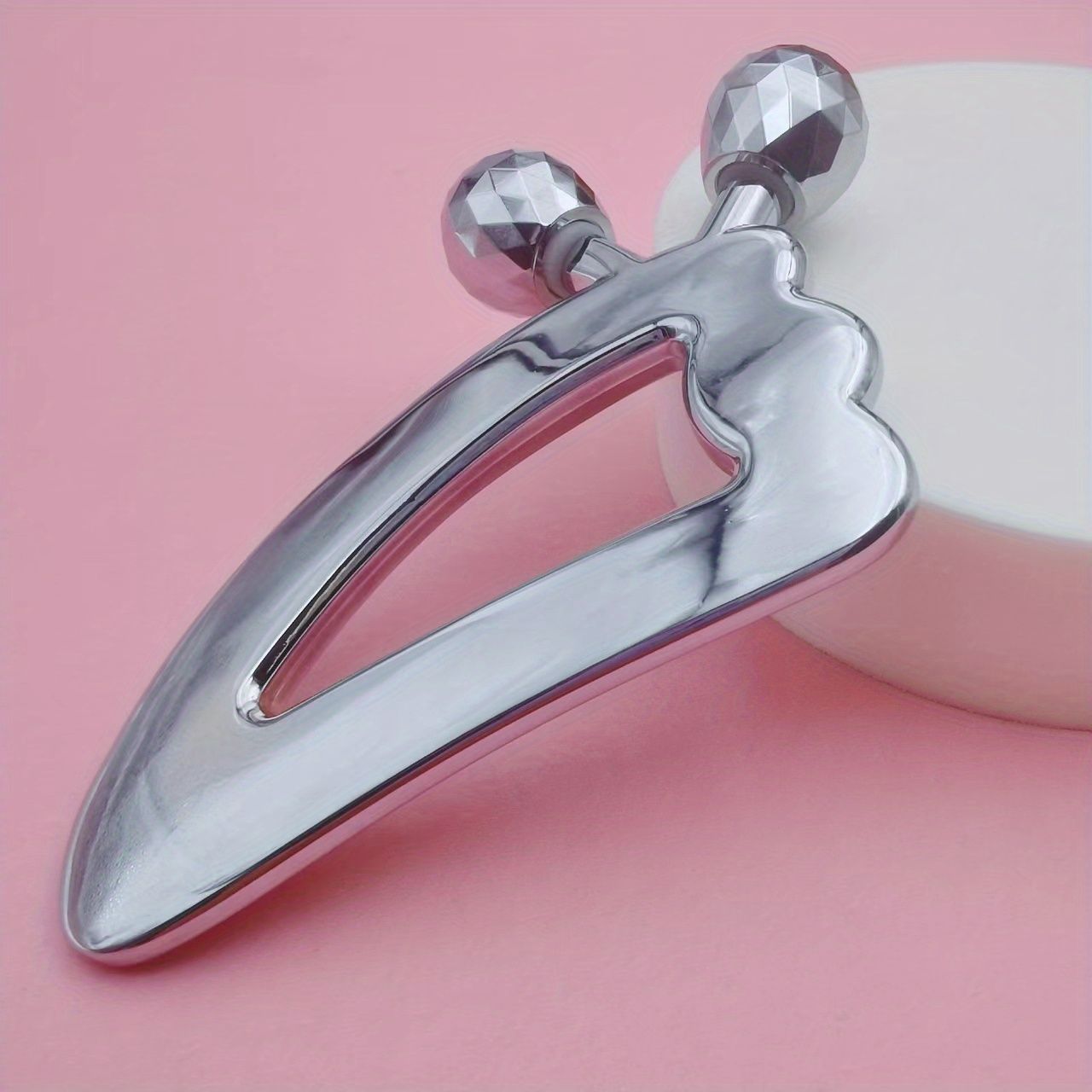 Gua Sha Massage Tool: Reduce the Look of Aging Skin & Puffiness with Stainless Steel Roller Ball Scraper! - Renee Lane Company