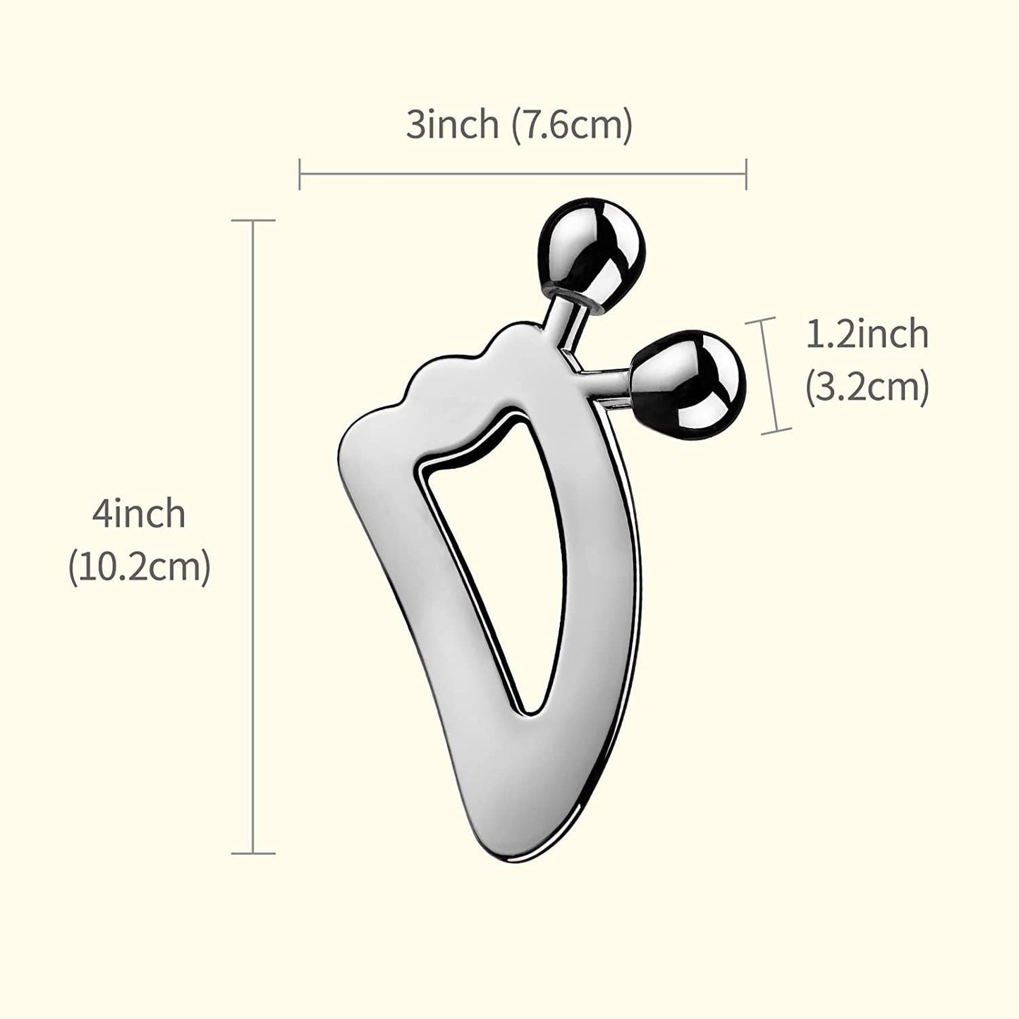 Gua Sha Massage Tool: Reduce the Look of Aging Skin & Puffiness with Stainless Steel Roller Ball Scraper! - Renee Lane Company