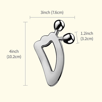 Gua Sha Massage Tool: Reduce the Look of Aging Skin & Puffiness with Stainless Steel Roller Ball Scraper! - Renee Lane Company
