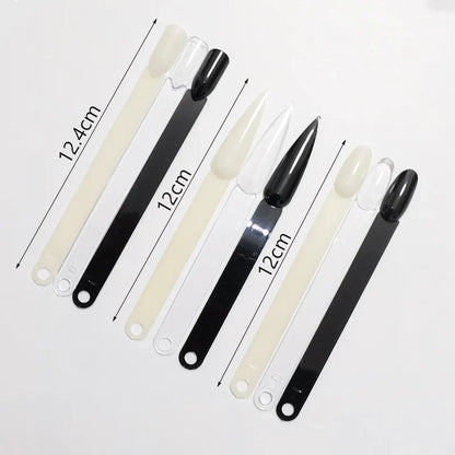80/50/20pcs Nail Display Sticks Nail Swatch False Nail Tips Nail Gel Polish Practice Clear Display Board for Nail Art Tools