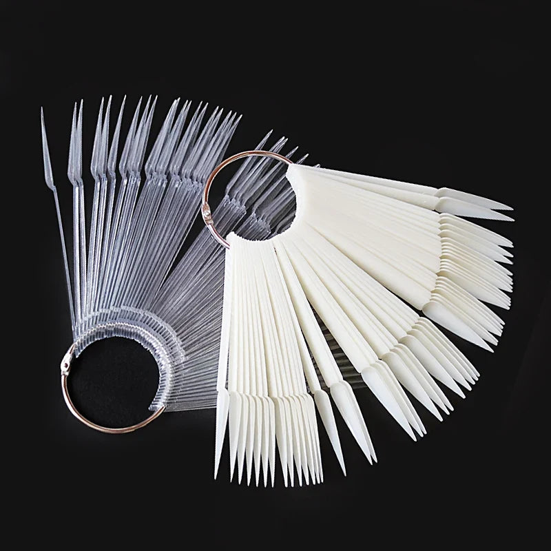 80/50/20pcs Nail Display Sticks Nail Swatch False Nail Tips Nail Gel Polish Practice Clear Display Board for Nail Art Tools